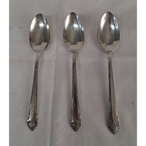 Rogers & Bro Reinforced Silverplate IS 3 Teaspoons 6" Starlight Pattern VTG 1950